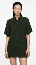 Mini abito /maglione verde bosco