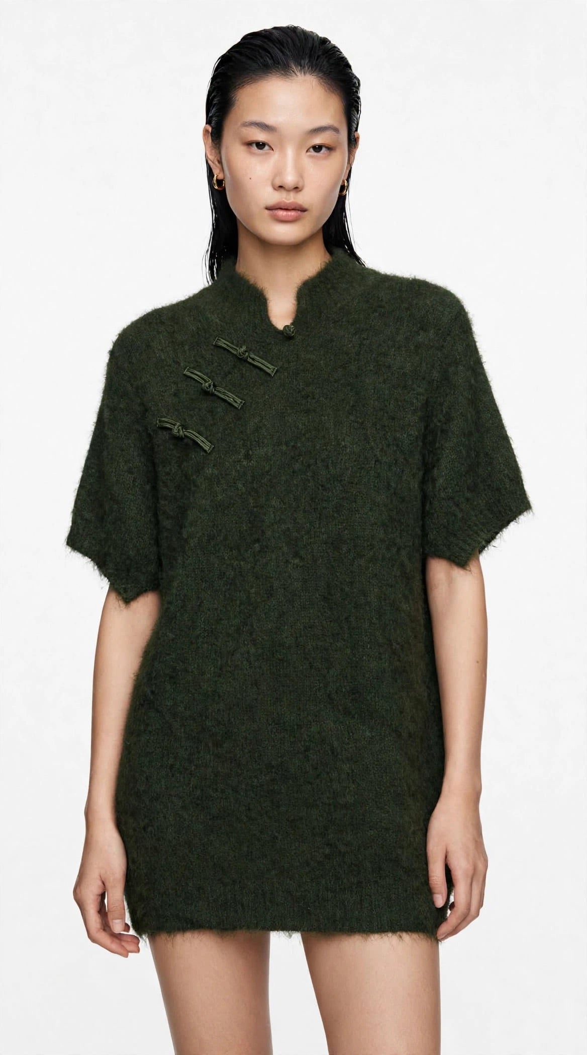 Mini abito /maglione verde bosco