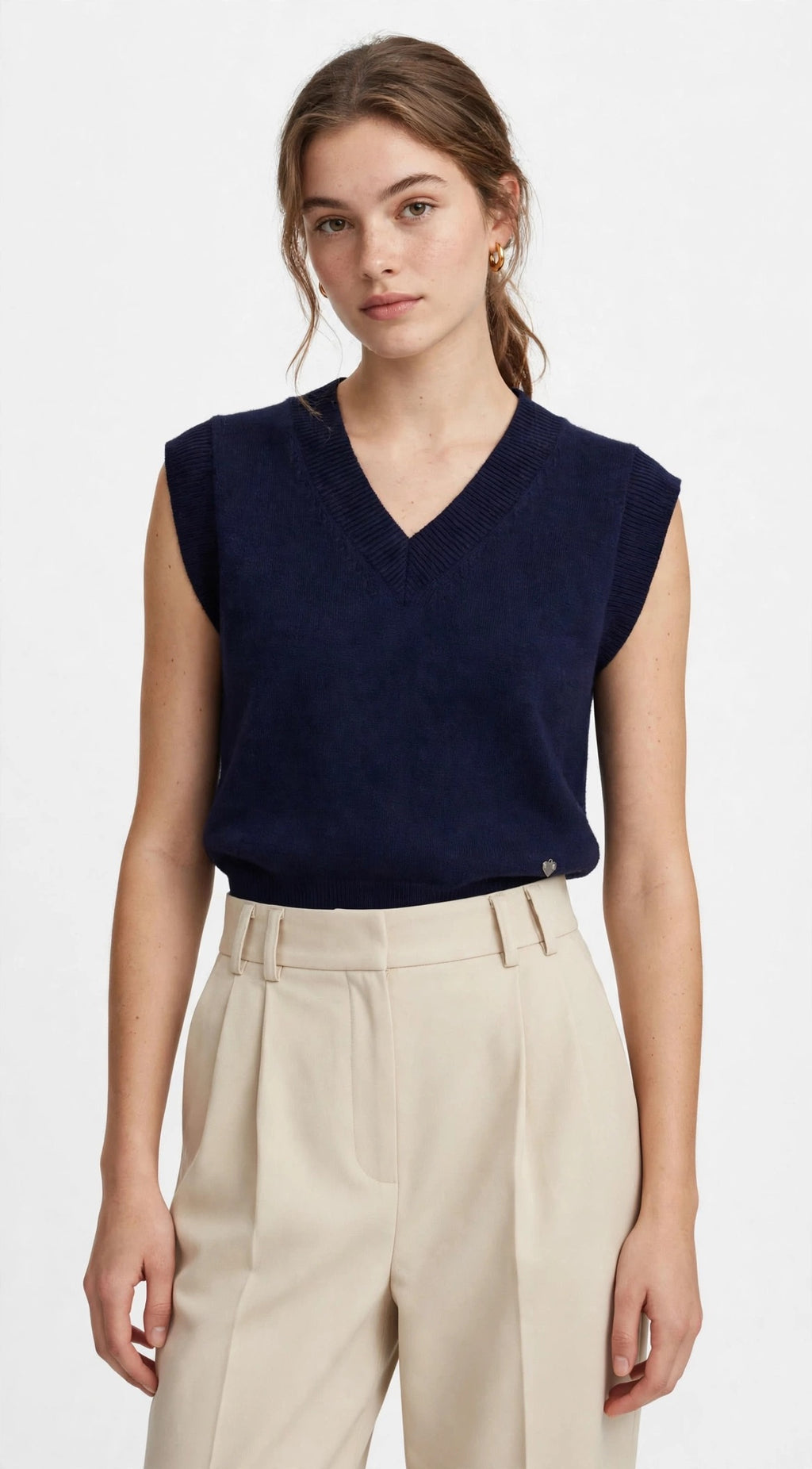 Gilet crop blu notte