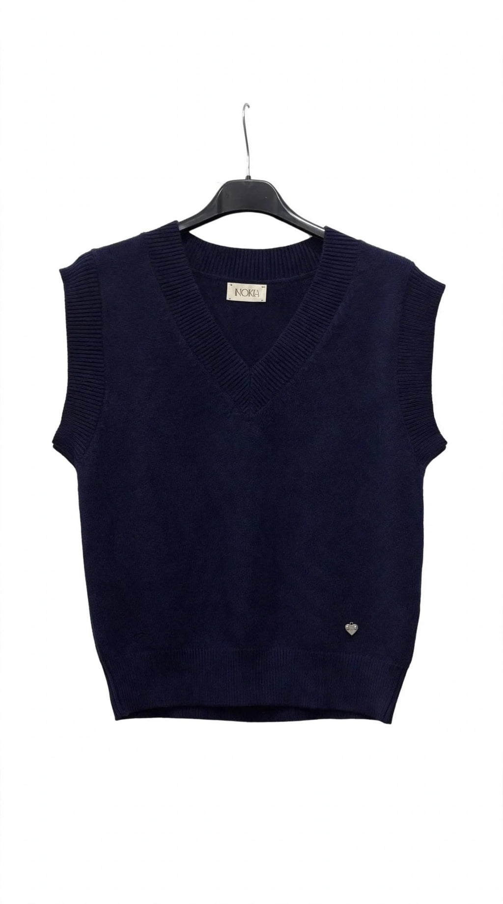 Gilet crop blu notte
