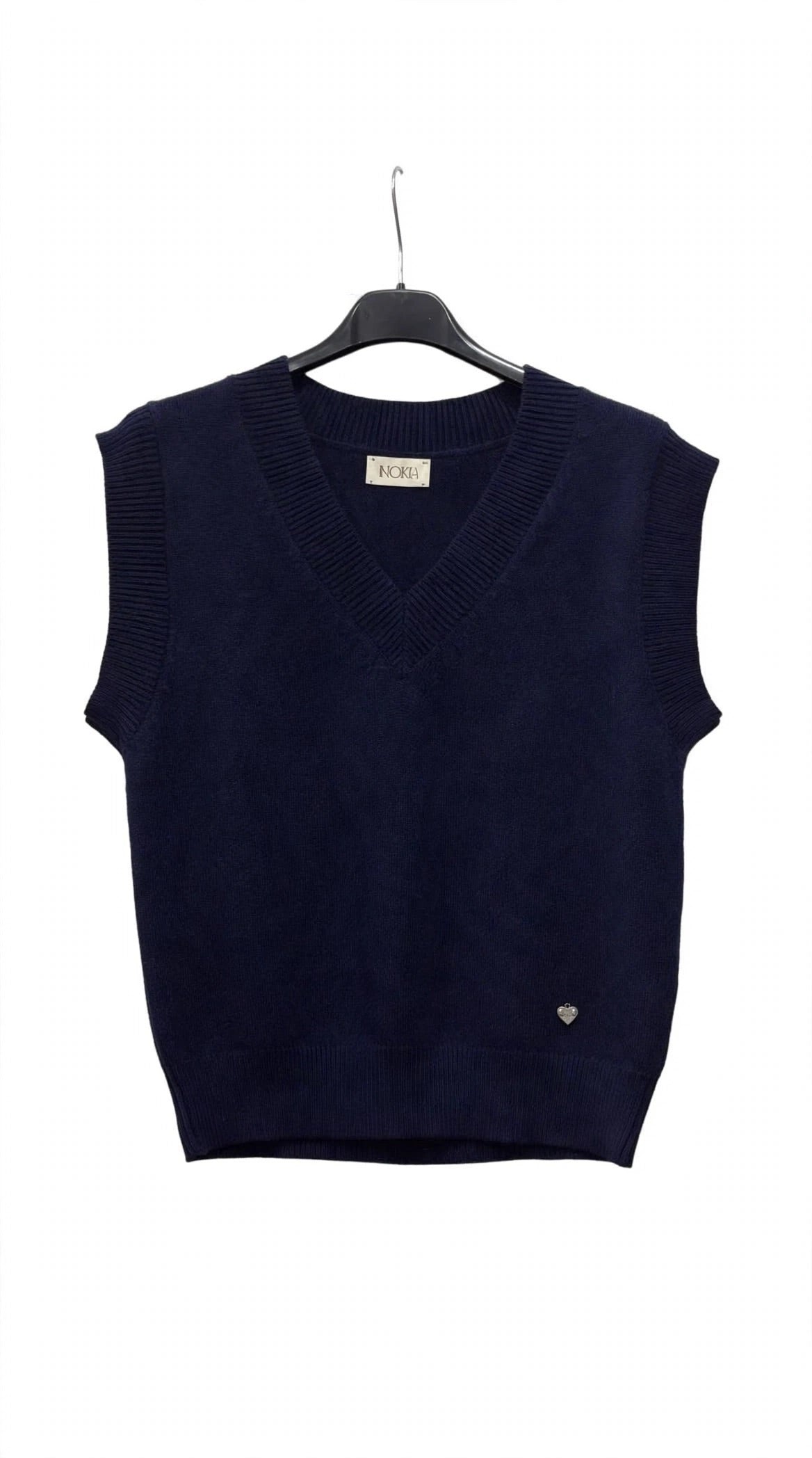 Gilet crop blu notte