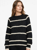 Maglione Rigato Nero e Panna - Oversize