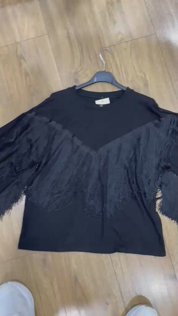 Maglia maniche lunghe con frange